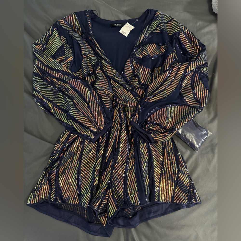 NWT AKIRA Sequin Romper